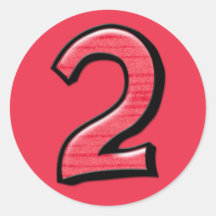 Silly Number 2 red Sticker