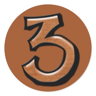 Silly Number 3 chocolate Sticker sticker