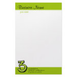 Silly Number 3 green Stationery