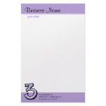 Silly Number 3 lavender Stationery