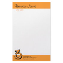 Silly Number 3 orange Stationery