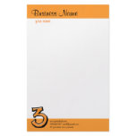 Silly Number 3 orange Stationery