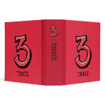 Silly Number 3 red Home Office Binder