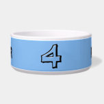 Silly Number 4 blue Bowl Dog Bowl