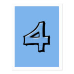 Silly Number 4 blue Postcard