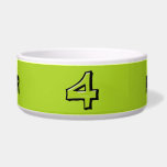Silly Number 4 green Bowl Dog Bowl