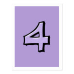 Silly Number 4 lavender Postcard