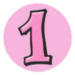 Silly Numbers 1 pink Sticker