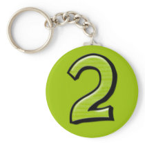 Silly Numbers 2 green Keychain keychains