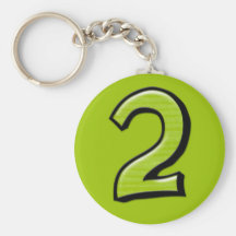 Silly Numbers 2 green Keychain