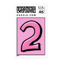 Silly Numbers 2 pink Stamp