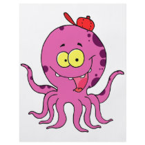 silly octopus wearing baseball cap hat personalized flyer