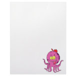 silly octopus wearing baseball cap hat custom letterhead