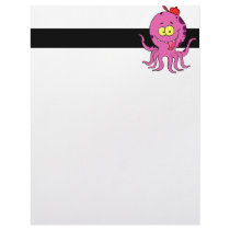 silly octopus wearing baseball cap hat letterhead