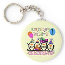 Silly Penguins 1st Birthday Tshirts and Gifts Keychain