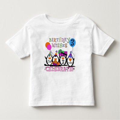 Silly Penguins 3rd Birthday Tshirts and Gifts