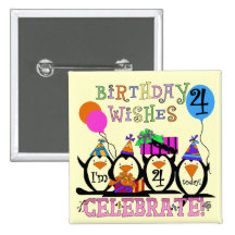 Silly Penguins 4th Birthday T-shirts and Gifts Pins
