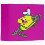 silly photographer frog cartoon binder