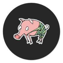 silly pig in overalls stickers