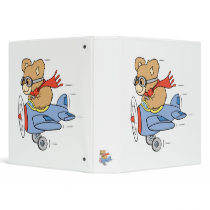 Silly Pilot Bear Vinyl Binder
