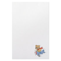 Silly Pilot Bear Customized Stationery