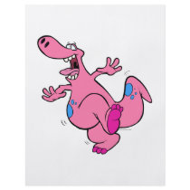 silly pink dancing dinosaur dino full color flyer