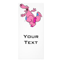 silly pink dancing dinosaur dino rack cards