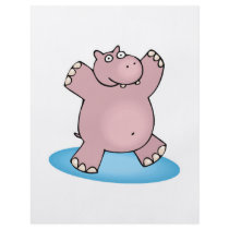 silly pink dancing hippo full color flyer