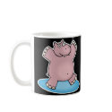 silly pink dancing hippo mugs
