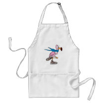 silly pink flamingo ice skating aprons