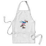 silly pink flamingo ice skating aprons