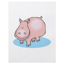 silly pink hippo flyer design