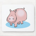 silly pink hippo mouse pads