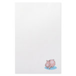 silly pink hippo customized stationery