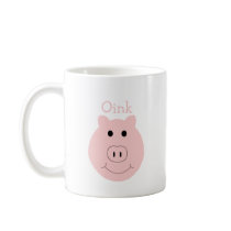 Silly pink pig coffee mug