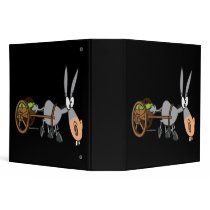 silly plodding donkey mule cartoon vinyl binder