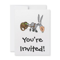 silly plodding donkey mule cartoon custom announcements