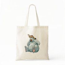 silly polar bear wearing an earflap hat bag