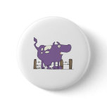Silly Purple COw Pinback Button