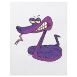 silly purple snake cartoon flyers