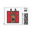 Silly Reindeer Red postage
