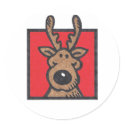 Silly Reindeer Red stickers