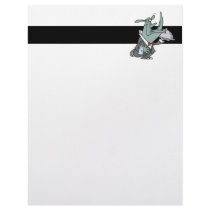 silly rhino waiter butler servant cartoon letterhead template