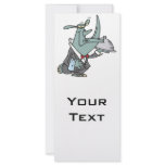 silly rhino waiter butler servant cartoon rack cards