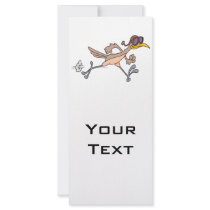 silly roadrunner bird cartoon rack card