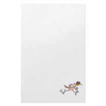 silly roadrunner bird cartoon stationery design