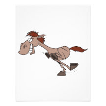 silly running horse cartoon character custom invites