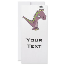 silly sad grumpy dinosaur dino custom rack card