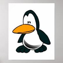silly sad little penguin poster