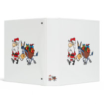 silly santa and christmas donkey binder